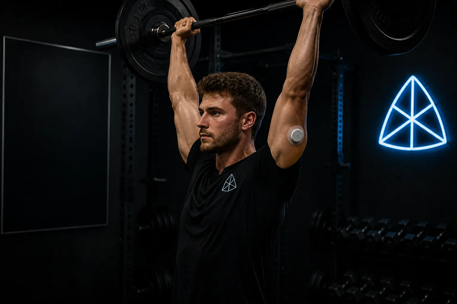 Person mid-set with a barbell in a quiet gym, representing resistance training as a direct intervention for insulin resistance alongside medication.